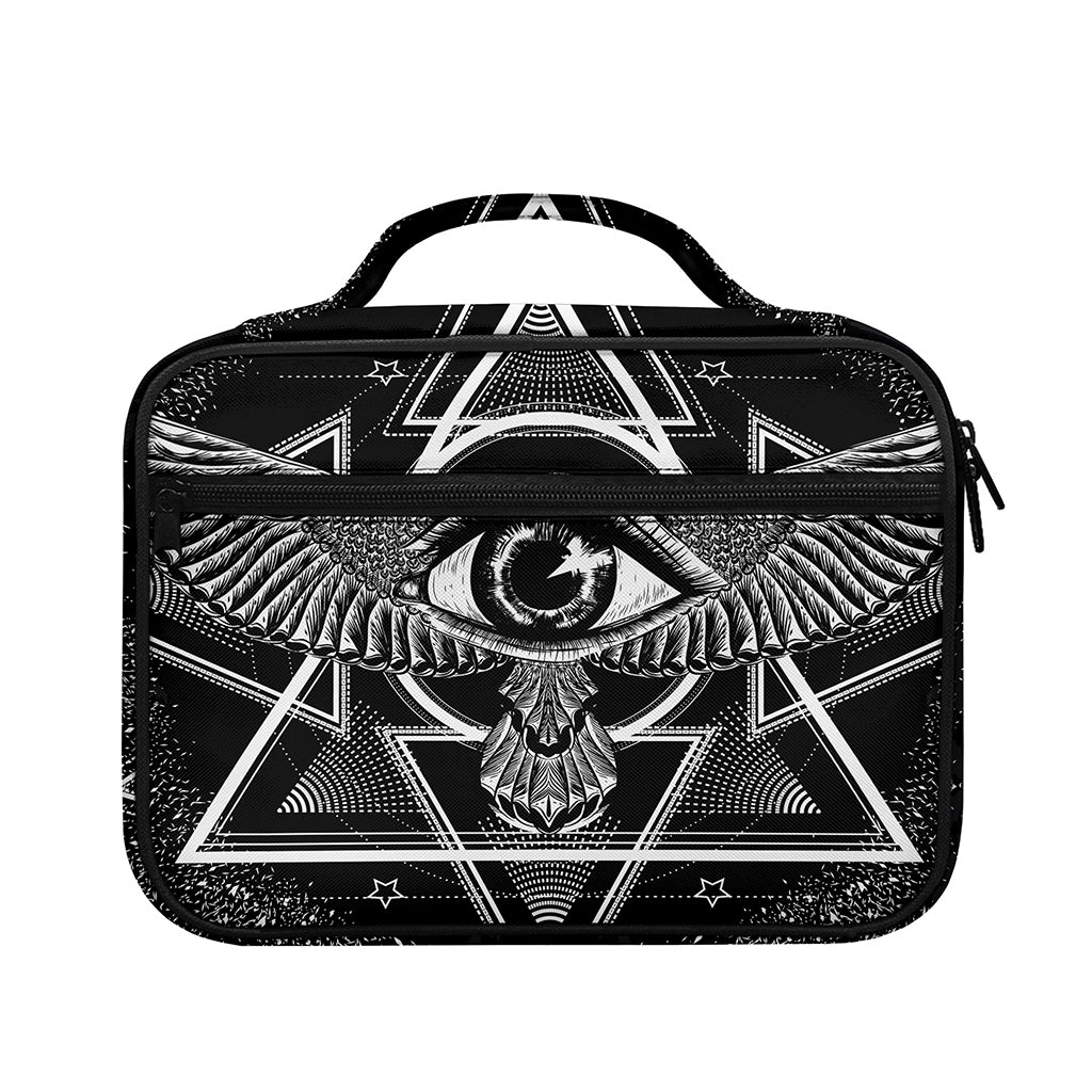 Black And White All Seeing Eye Print Briefcase Bible Bag