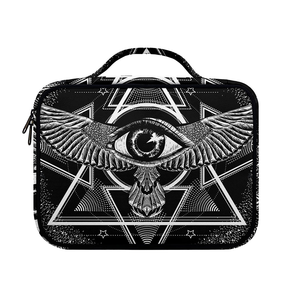 Black And White All Seeing Eye Print Briefcase Bible Bag