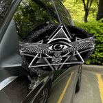 Black And White All Seeing Eye Print Car Side Mirror Covers