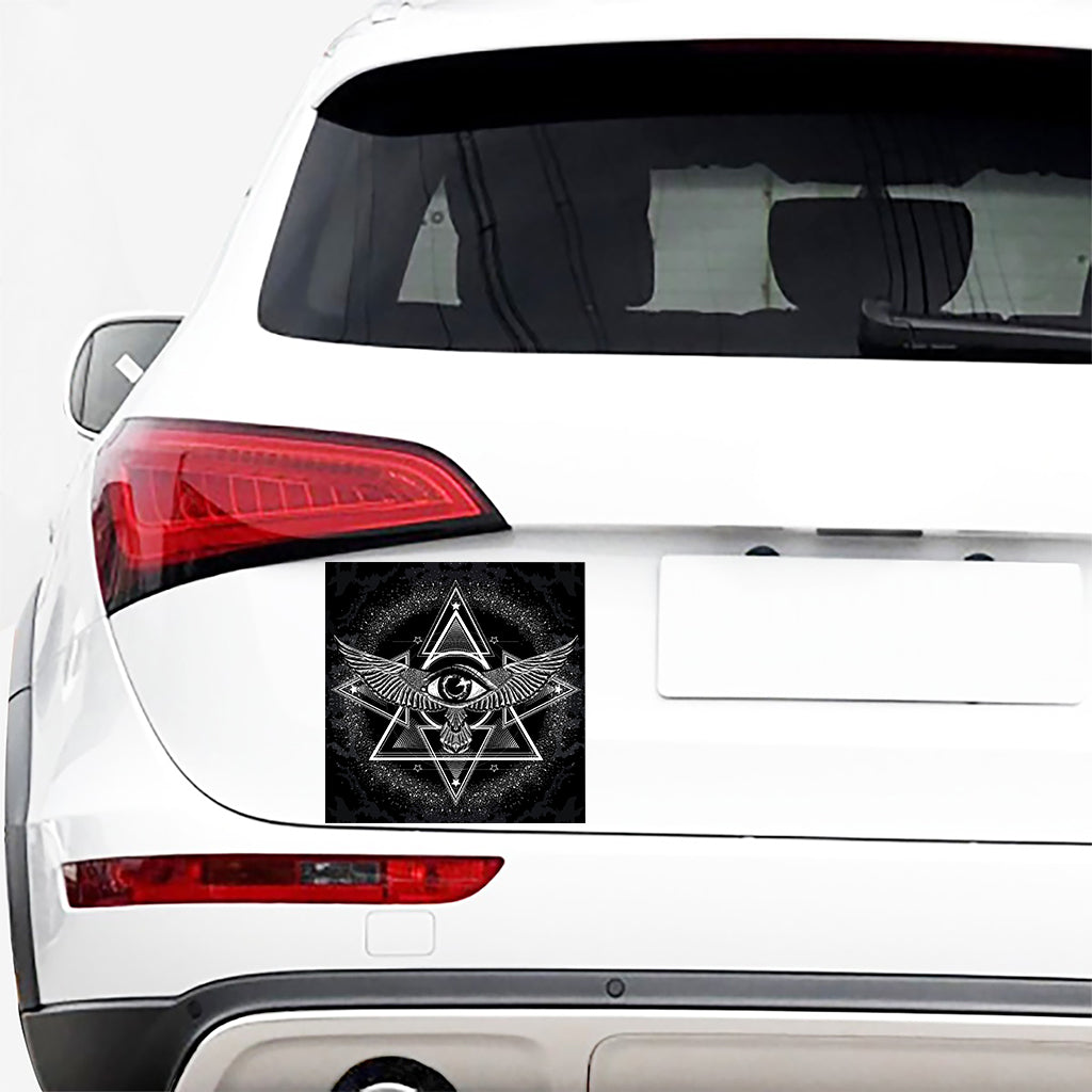 Black And White All Seeing Eye Print Car Sticker