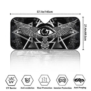 Black And White All Seeing Eye Print Car Windshield Sun Shade