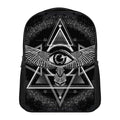 Black And White All Seeing Eye Print Casual Backpack