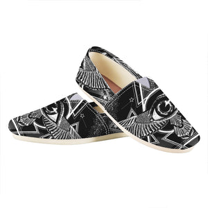 Black And White All Seeing Eye Print Casual Shoes