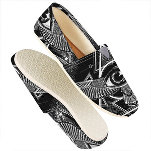 Black And White All Seeing Eye Print Casual Shoes