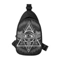 Black And White All Seeing Eye Print Sling Bag