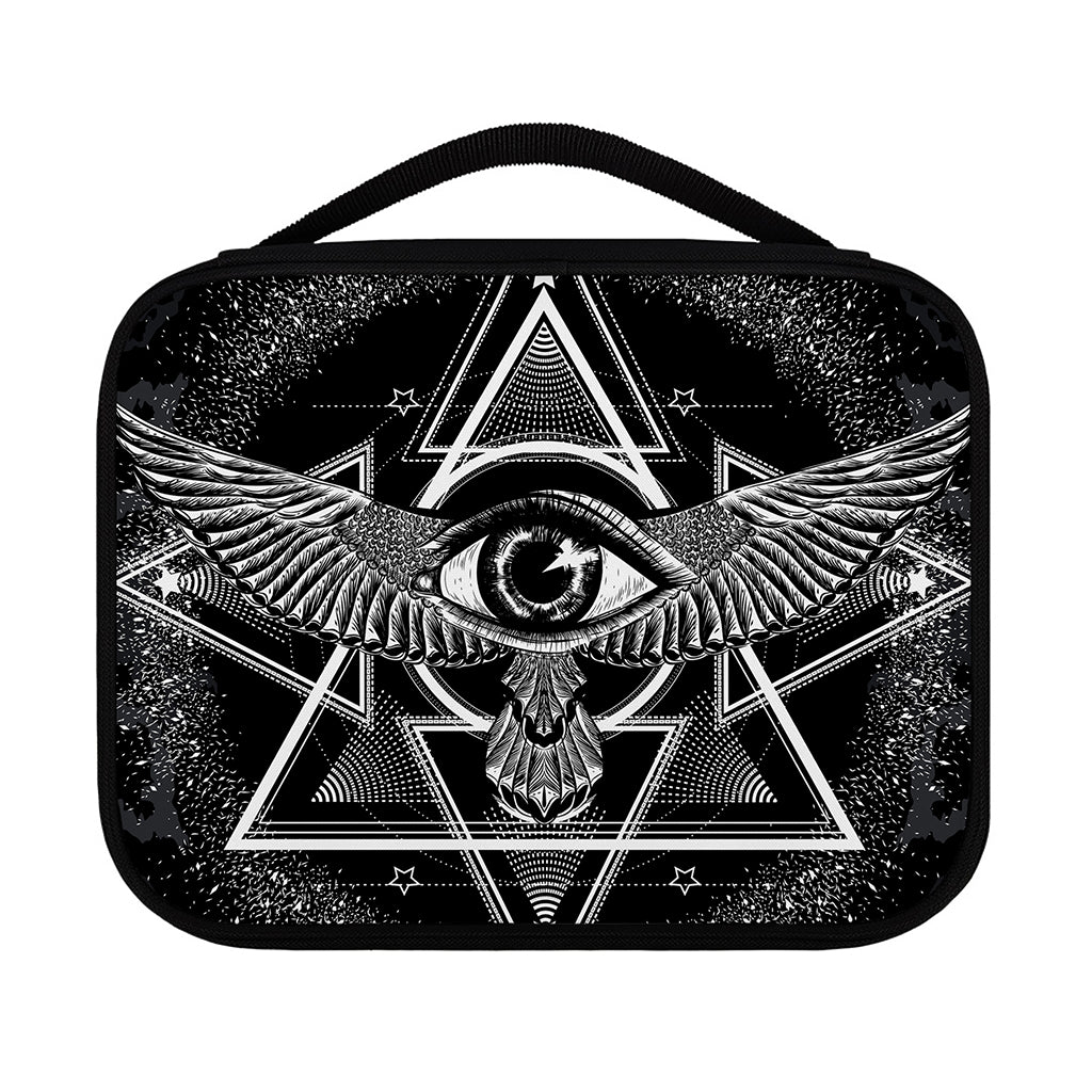 Black And White All Seeing Eye Print Classic Bible Case