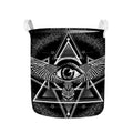 Black And White All Seeing Eye Print Collapsible Laundry Basket