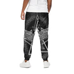 Black And White All Seeing Eye Print Cotton Pants