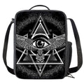 Black And White All Seeing Eye Print Crossbody Lunch Bag