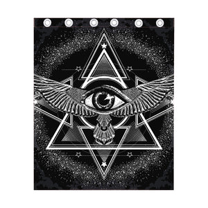 Black And White All Seeing Eye Print Curtain