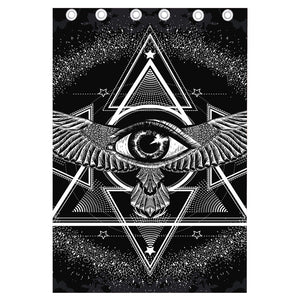 Black And White All Seeing Eye Print Curtain