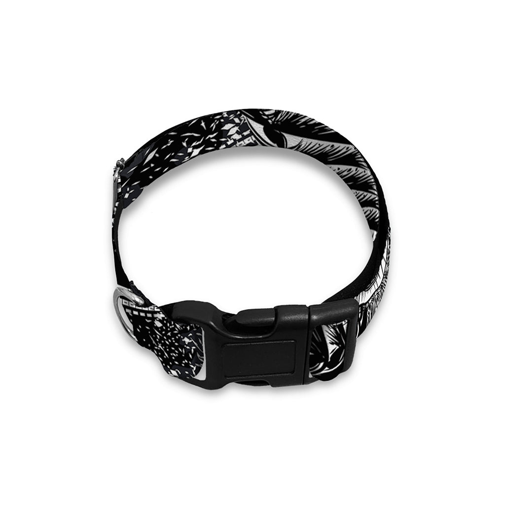Black And White All Seeing Eye Print Dog Collar