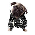 Black And White All Seeing Eye Print Dog Zip Up Hoodie