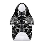 Black And White All Seeing Eye Print Dog Zip Up Hoodie