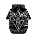 Black And White All Seeing Eye Print Dog Zip Up Hoodie