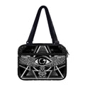Black And White All Seeing Eye Print Double Strap Bible Bag