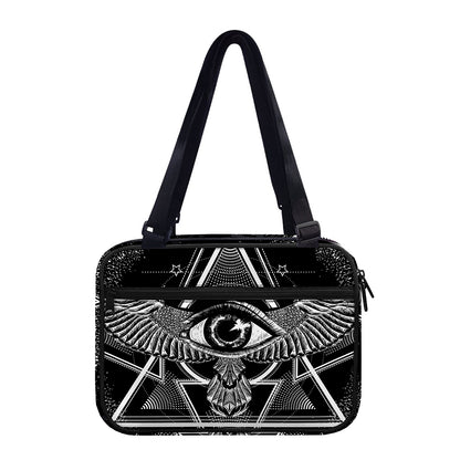 Black And White All Seeing Eye Print Double Strap Bible Bag