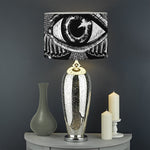 Black And White All Seeing Eye Print Drum Lamp Shade