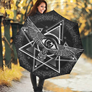 Black And White All Seeing Eye Print Foldable Umbrella