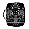 Black And White All Seeing Eye Print Front Pocket Bible Bag