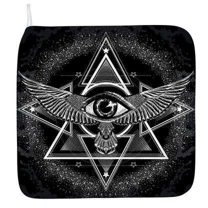 Black And White All Seeing Eye Print Hand Towel