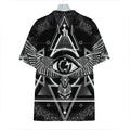 Black And White All Seeing Eye Print Hawaiian Shirt