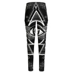 Black And White All Seeing Eye Print High-Waisted Pocket Leggings