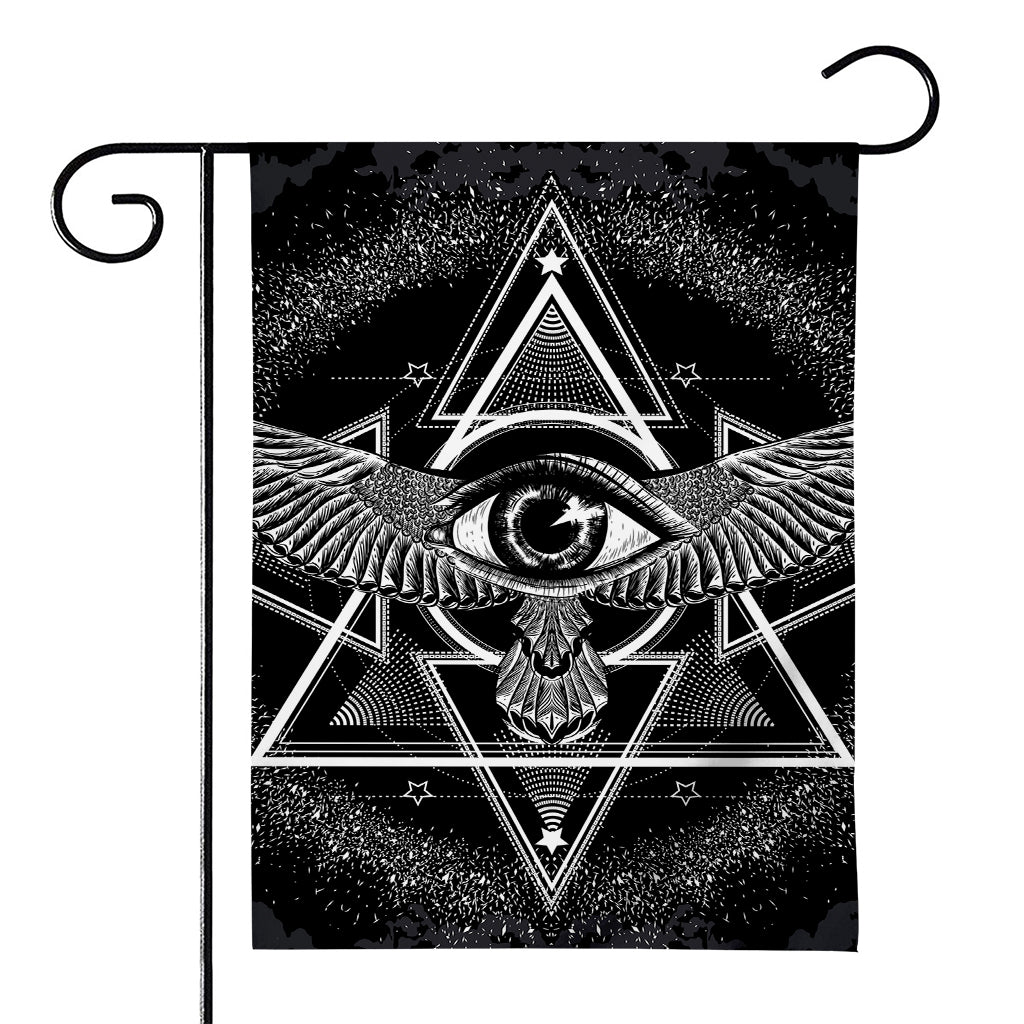 Black And White All Seeing Eye Print House Flag