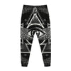 Black And White All Seeing Eye Print Jogger Pants