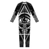 Black And White All Seeing Eye Print Jumpsuit