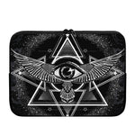 Black And White All Seeing Eye Print Laptop Sleeve