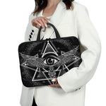 Black And White All Seeing Eye Print Laptop Sleeve With Handle