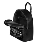 Black And White All Seeing Eye Print Leather Backpack