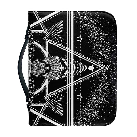 Black And White All Seeing Eye Print Leather Bible Cover