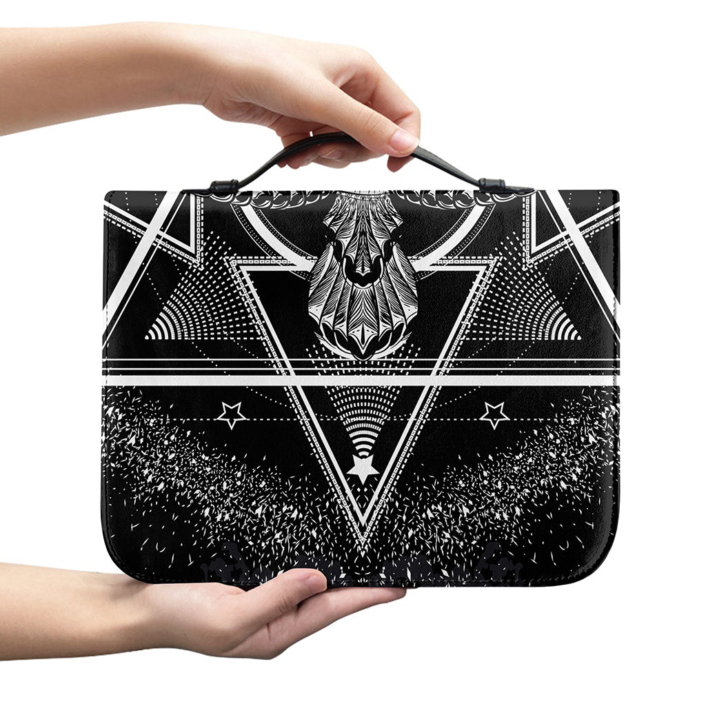 Black And White All Seeing Eye Print Leather Bible Cover