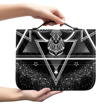 Black And White All Seeing Eye Print Leather Bible Cover