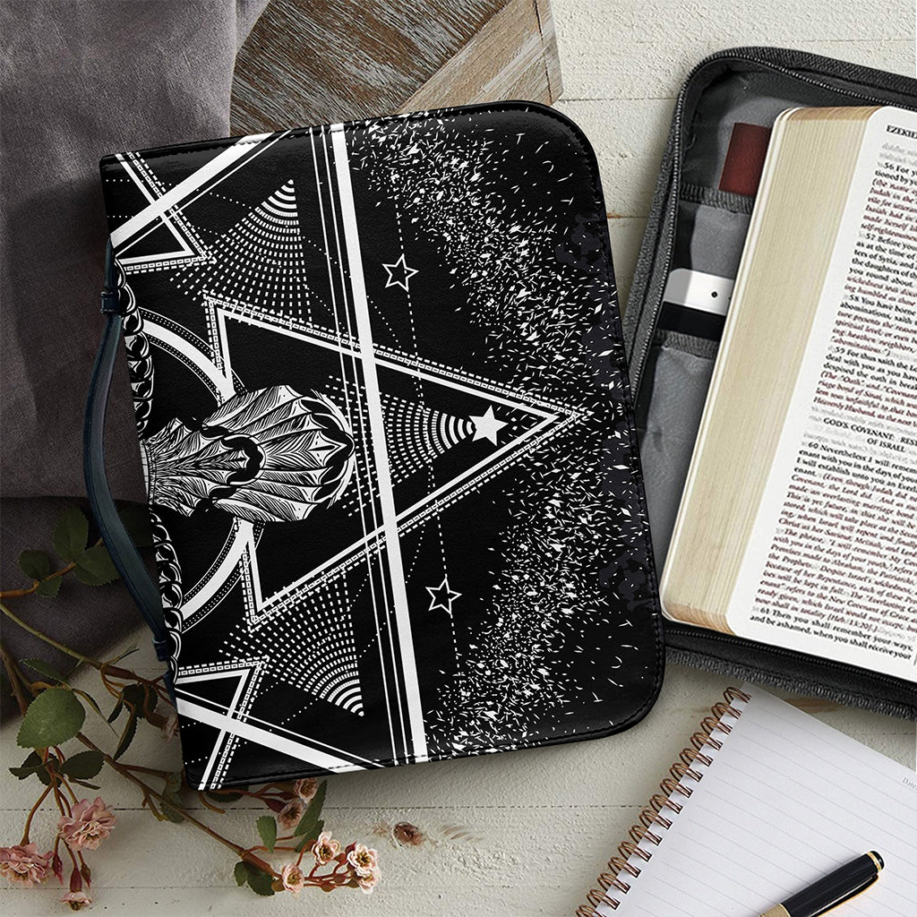 Black And White All Seeing Eye Print Leather Bible Cover