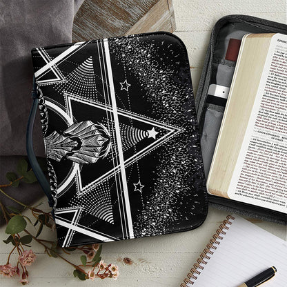 Black And White All Seeing Eye Print Leather Bible Cover