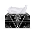 Black And White All Seeing Eye Print Leather Tissue Box Cover