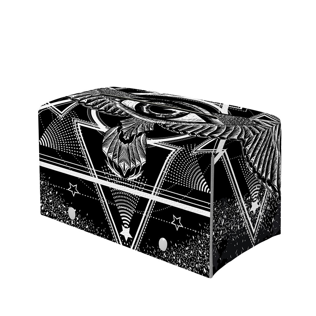 Black And White All Seeing Eye Print Leather Tissue Box Cover