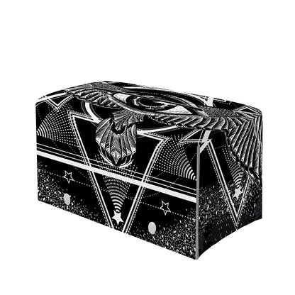 Black And White All Seeing Eye Print Leather Tissue Box Cover