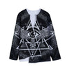 Black And White All Seeing Eye Print Long Sleeve Short Coat