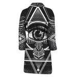 Black And White All Seeing Eye Print Men's Bathrobe