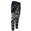 Black And White All Seeing Eye Print Men's Compression Pants