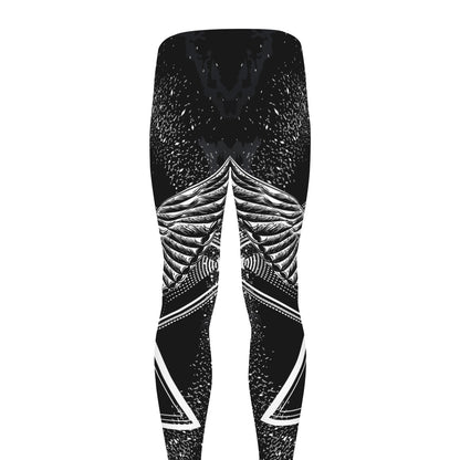 Black And White All Seeing Eye Print Men's leggings