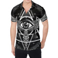 Black And White All Seeing Eye Print Men's Shirt