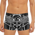Black And White All Seeing Eye Print Men's Short Boxer Briefs