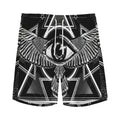 Black And White All Seeing Eye Print Men's Athletic Shorts