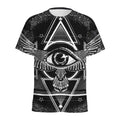 Black And White All Seeing Eye Print Men's Athletic T-Shirt