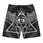 Black And White All Seeing Eye Print Men's Swim Trunks